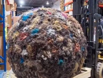 Американец скатал шар из человеческих волос весом 100 килограммов