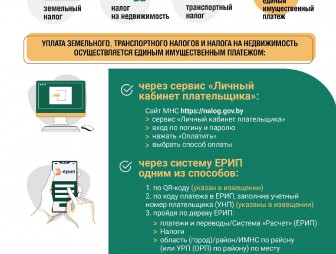 ИМНС информирует, что приближается срок уплаты физическими лицами единого имущественного платежа.