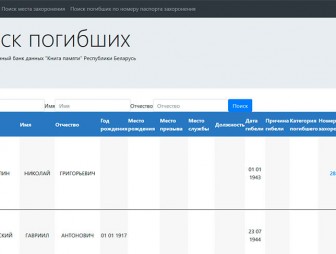 Банк данных 'Книга Памяти Республики Беларусь' заработал на портале Министерства обороны