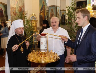 Лукашенко посещает Свято-Успенский Жировичский мужской монастырь
