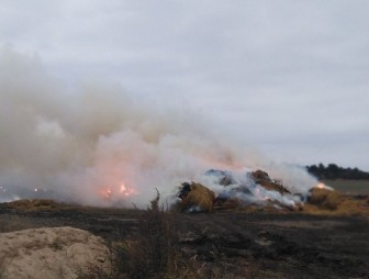 В Слонимском районе горела скирда соломы: потребовалась помощь спасателей