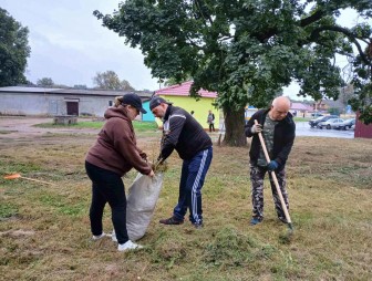 Работники  культуры наводили порядок на улицах г. Мосты