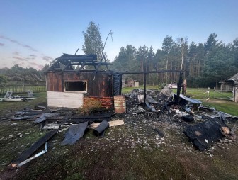 Пожар хозяйственной постройки в д. Шестилы.