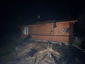 Пожар деревянного жилого дома в аг. Мосты Левые.