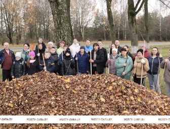 Чистота и порядок – забота общая. В Правых Мостах продолжают благоустраивать территорию агрогородка перед зимними холодами