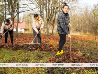 Листву - долой: мостовчане дружно наводили порядок в дендропарке