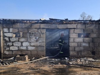 Пожар хозяйственной постройки в агрогородке Дубно