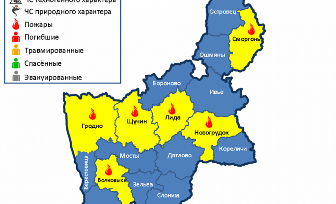 На территории области произошли 6 пожаров