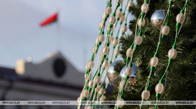 В Минске приступили к монтажу главной новогодней елки Беларуси