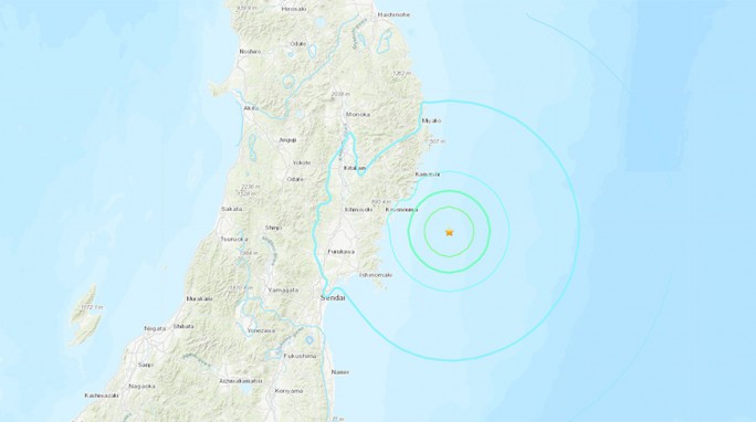 У берегов Японии произошло сильное землетрясение