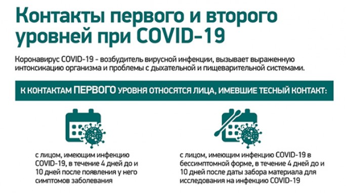 Инфографика. Контакты первого и второго уровней при COVID-19