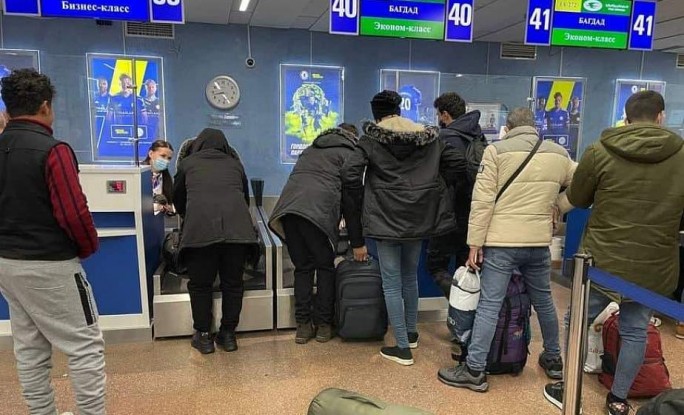 В аэропорту 'Минск' открылась регистрация на рейс Iraqi Airways, на котором мигранты смогут вернуться на родину