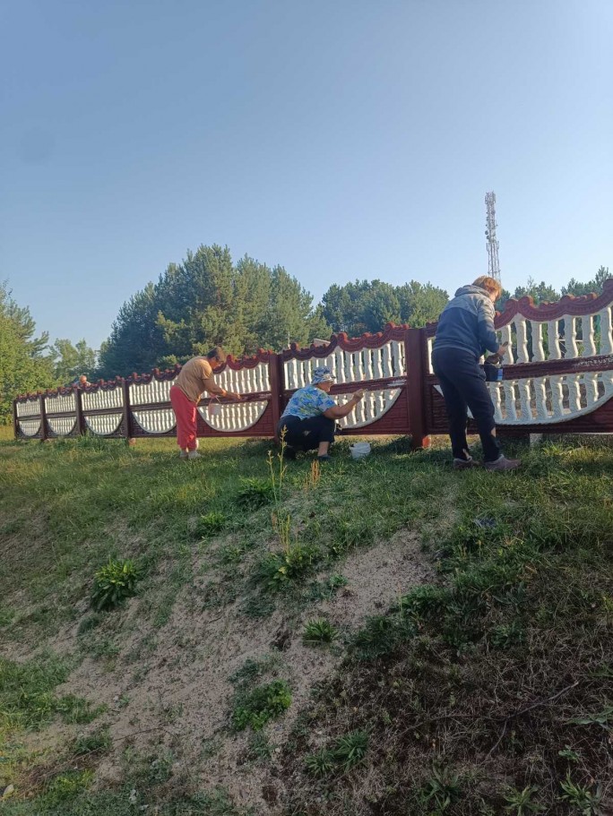 В д. Мосты Левые наводили порядок на местном кладбище