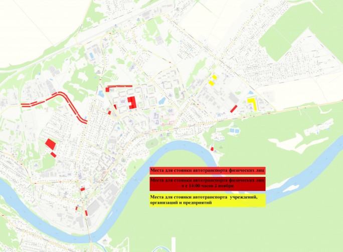 Карта парковок для автомобилей во время проведения 'Дожинок'