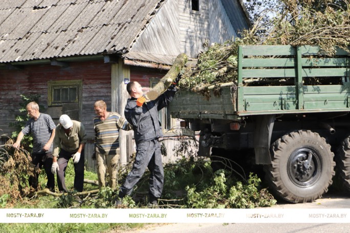 Жители д. Б. Степанишки вместе со своим депутатом Алексеем Чуриком вышли на трудовой десант