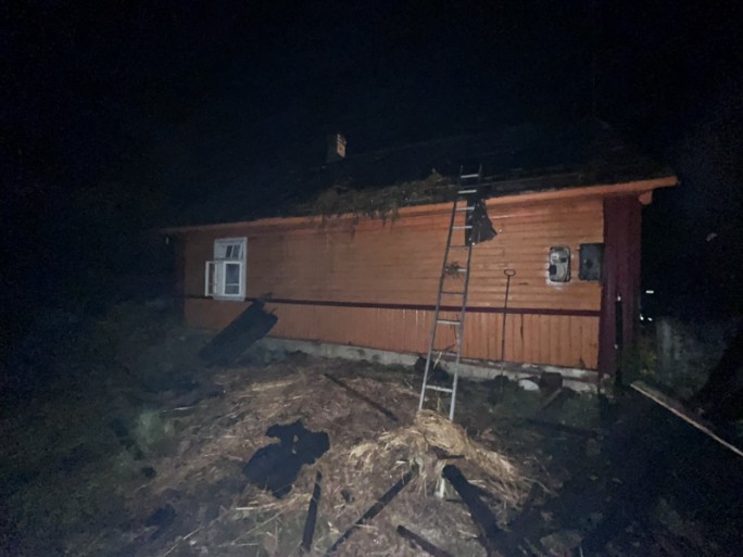 Пожар деревянного жилого дома в аг. Мосты Левые.