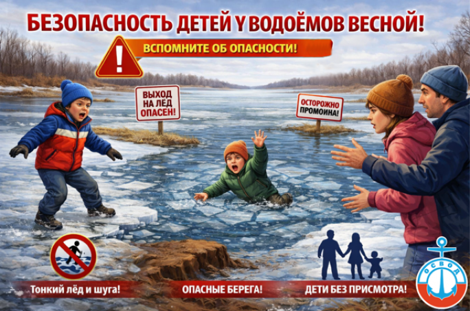 Весенние каникулы - время повышенной опасности на водоемах!