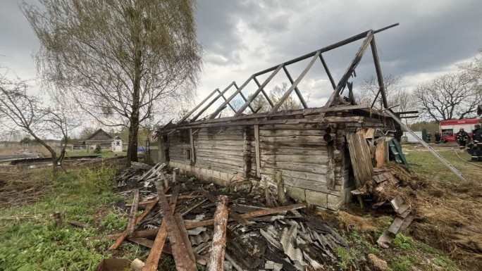 Пожар хозяйственной постройки в Мостовском районе